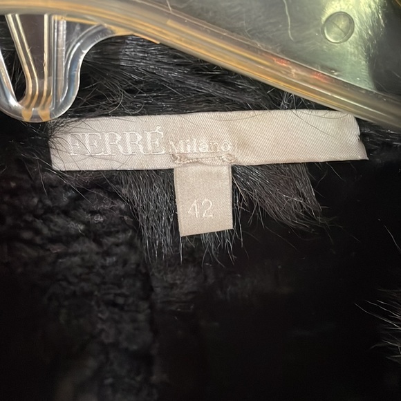 Black shearling jacket by Ferre from Belgrade, Serbia - Picture 2 of 12